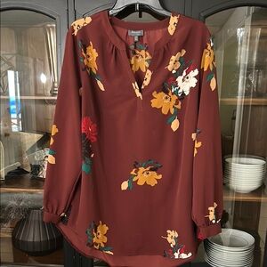 Madison Burgundy Floral Blouse